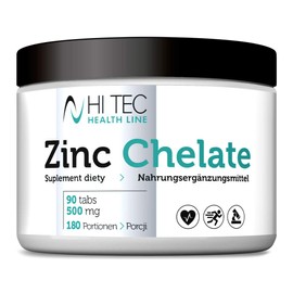 HI TEC NUTRITION Health Line Zinc Chelate Dietary Supplement - Strengthening for Immune System Hormonal System and Digestive System - 90 Capsules Neutral Taste