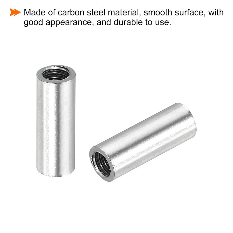 sourcing map Pack of 20 Round Coupling Nuts M4 x