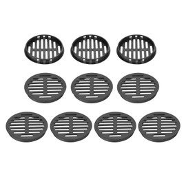 uxcell 10Pcs 80mm/3.1in Air Vents Circular Soffit Vents, Black Plastic Soffit Vent Cover for Bathroom Home, Office, Kitchen, Cabinet, Wardrobe