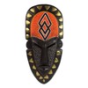 NOVICA Decorative Wood Mask, Black Orange