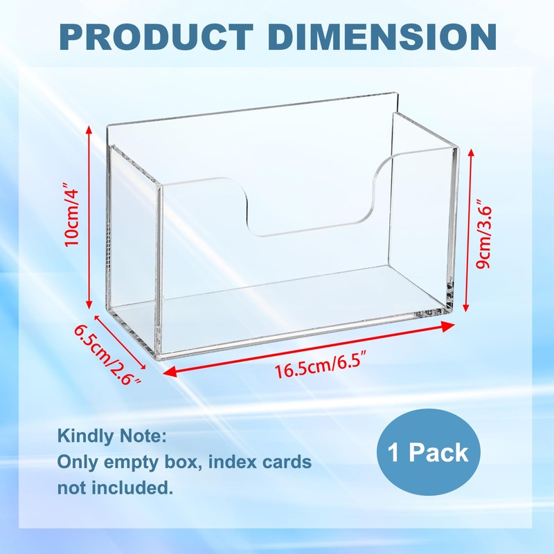 BTSKY 1 Pack Acrylic Index Card Holder Display Stand -