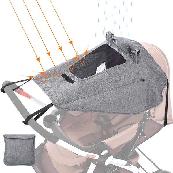 GeeRic Baby Stroller Sun Shield, Sun Protection Pram for Car Stroller, Anti-UV UPF50+ for Stroller, Grey