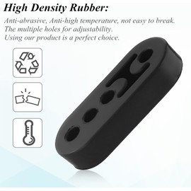 2 Pieces Car Exhaust Hanger, Universal Car Exhaust Holder, 4 Holes Exhaust Insulator, 12 mm Rubber Exhaust Tailpipe Holder Hanger for Most Cars