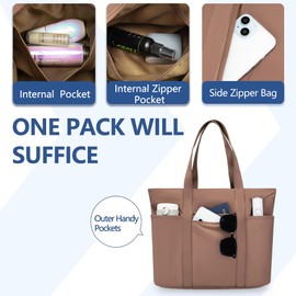 DOYOGI Tote Bag for Women,Large Tote Bags for Work and Everyday (Brown)