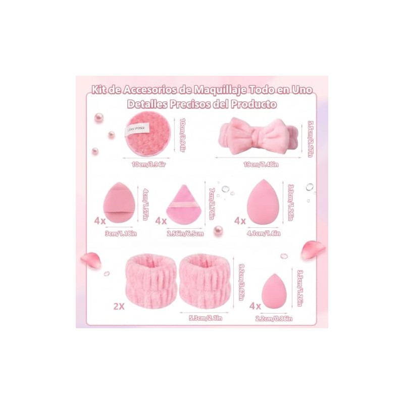 20 Piezas Set de Esponjas Faciales Maquillaje para Mujer