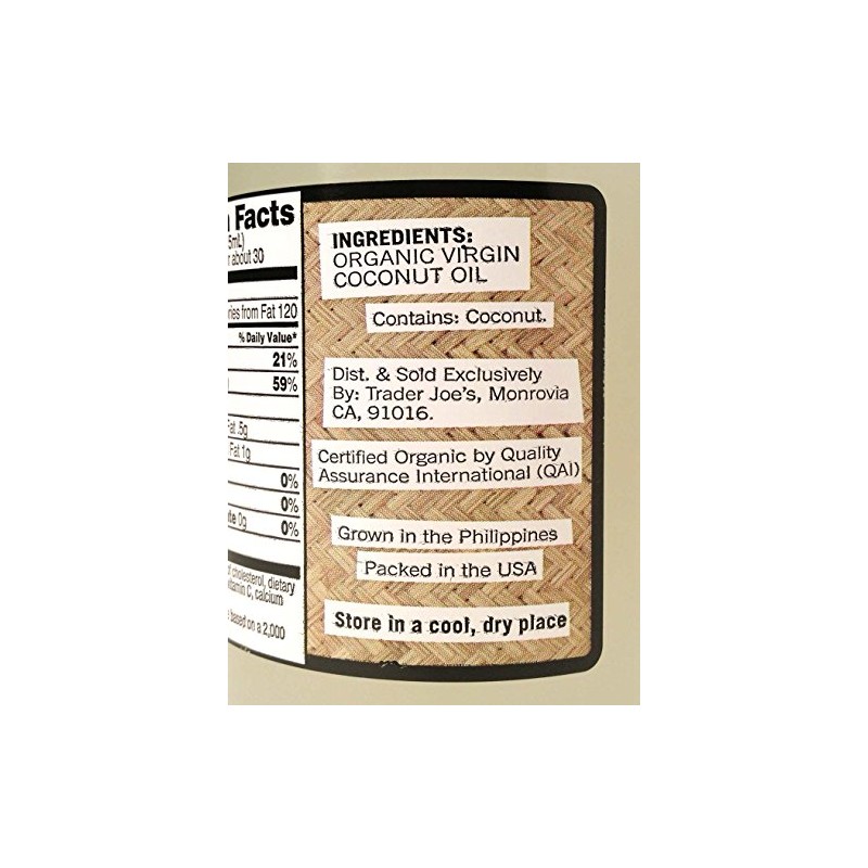 Trader Joe's Organic Virgin Coconut Oil, 16 fl oz