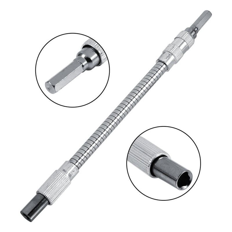 Bendy Drill bit Extension + Flexible 200mm Extension Magnetic Screwdriver