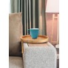 Couch Tray Burlywood Bamboo Folding Sofa Arm Clip Table for