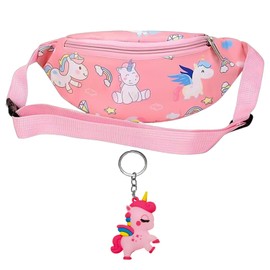 1 Cartoon Print Chest Bag and 1 Pendant, Children's Waist Bag, Cute Waist Bag, Suitable for Sports, Hiking and Travel