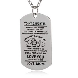 FAYERXL To My Daughter Dog Tag Necklace Unique Gifts Ideas From Mom