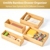 Umilife Bamboo Kitchen Drawer Organizer, Extra High Silverware Tray, Flatware