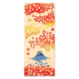 Miyamoto Towel Miyamoto kenema Hand-dyed Tenugui Fujimi Autumn Leaves Approx. 13.8 x 35.4 inches (35 x 90 cm), Made in Japan