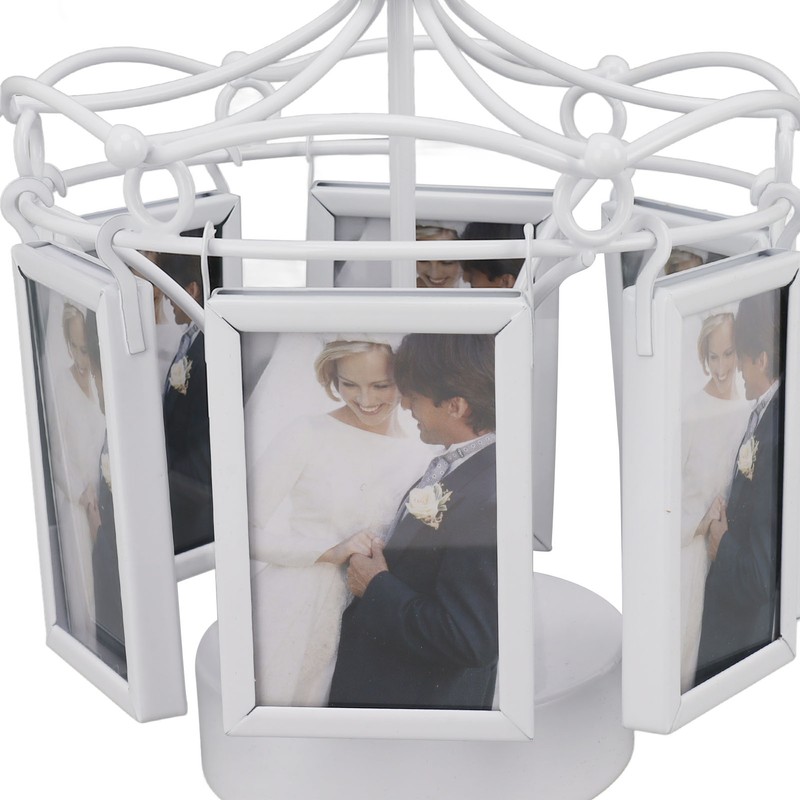 Rotating Photo Display Frame Multifunctional Removable Stable Metal Desktop Photo