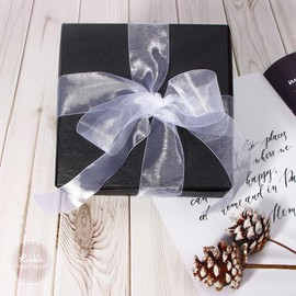 Ribbli White Sheer Organza Ribbon,1-1/2 Inches x Continuous 50 Yard Use for Gift Wrapping,Bouquet Wrapping,Wedding Decoration,All Crafting and Sewing