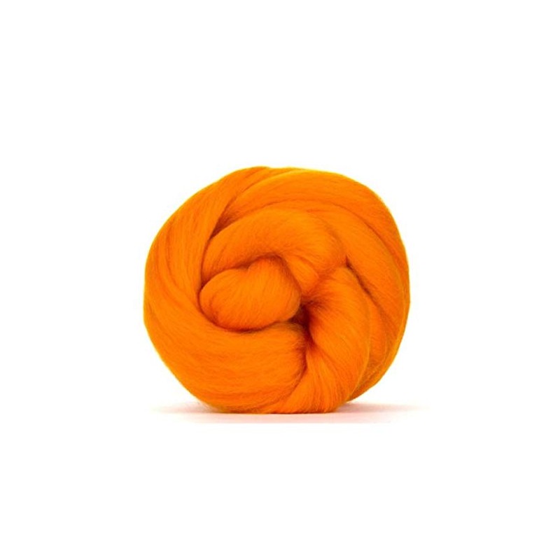 Orange Merino Wool roving/Tops - 50gm. Great for Wet Felting/Needle