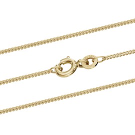 hoplo holzenplotz Gold Curb Chain Necklace Width 1.1 mm 333-8 Carat Gold, Gold