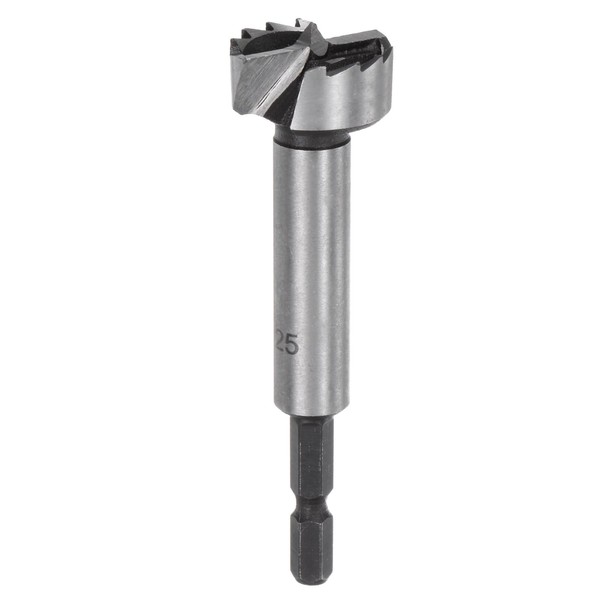 sourcing map Forstner Drill Bit 1"(25mm) Carbon Steel Multi-Tooth Wood