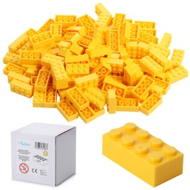 Building Blocks 4 x 2, Compatible with All Other Manufacturers, Available in Many Colours, Yellow