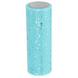 PATIKIL Tulle Fabric Rolls, 6 Inch by 10 Yards Fabric Spool Tulle Sparkling Ribbon Netting Sequin for DIY Tutu Skirts Crafts Wedding Party Decorations, Teal Blue