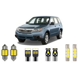 Xpismii 9 Piece 6000K White Forester Interior LED Lights Kit Package Replacement for Subaru Forester 2003 2004 2005 2006 2007 2008 2009 2010 2011 2012 2013, with Placement Diagram and Install Tool
