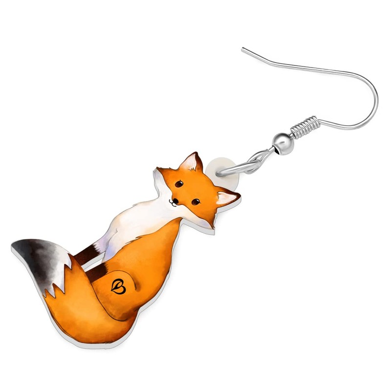 YAYAKO Cute Fox Earrings Fashion Jewelry Acrylic Drop Dangle Earrings