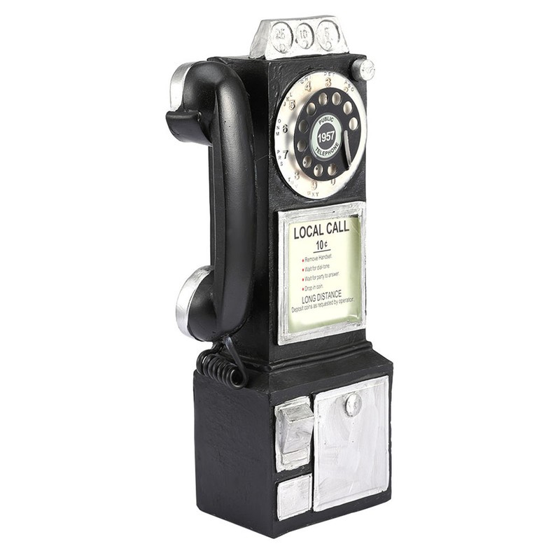 Retro European Style Telephone Model Decor Home Resin Craft Window