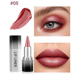 Erinde 2PCS Delineadores de Labios con Brillo, Fáciles de Aplicar, #05
