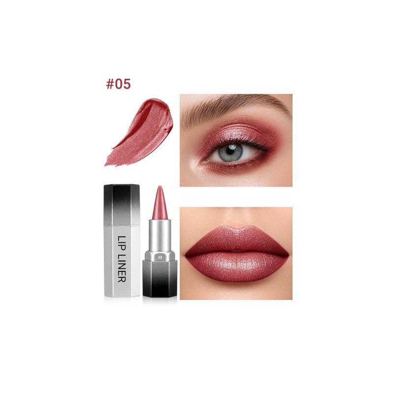Erinde 2PCS Delineadores de Labios con Brillo, Fáciles de Aplicar,
