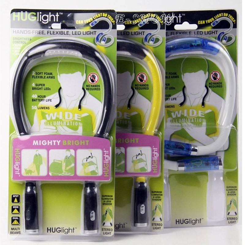 Huglight LED Light Handsfree Hug Neck Reading Book Light (Black)
