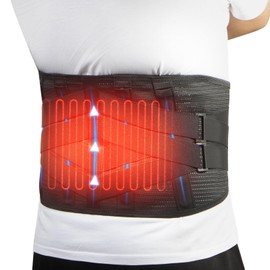 Oramuon Heating Belt, Heated Back Support, Lower Back Support with Heating Pad for Women and Men, Electric Heat Belt Back with 5000 mAh Powerback, for Lower Back Pain, XL