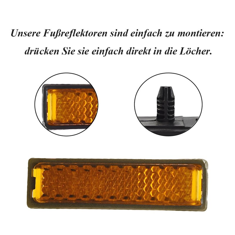 mkemka 8 pieces reflectors for bicycle pedals night safety warning