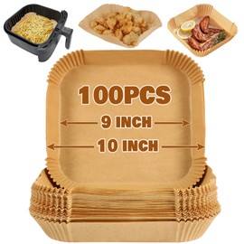 YQL 100pcs Air Fryer Liners Square for Air Fryer Oven, 9 inch Air Fryer Accessories Large Disposable Non Stick Air Fryer Basket for Instant Vortex Plus, Cosori, Tower T17076 Air Fryer Oven