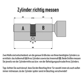 Knob Cylinder KSN 90 mm 45/45 with 5 Keys