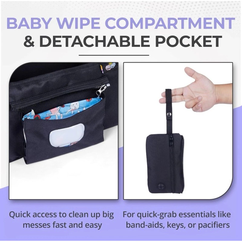 Renaissance Baby Stroller Organizer Cup Holders Universal Non Slip Straps