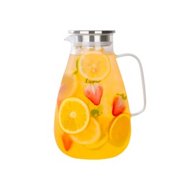 BTGLLAS 1Pcs 88 Ounces - 2600ml Glass Pitcher With Lid,Cold Water Jug - Elegant Design, Large Capacity Water Carafe for Juice, Milk, Cold or Hot Beverages (1, 2600ML)