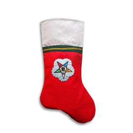 The Masonic Exchange OES Snowflake Embroidered Christmas Stocking