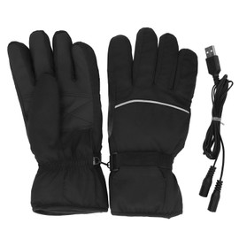 Electric Heated Gloves Touch Screen Waterproof Breathable Adjustable Warm Thermal Gloves Black for Outdoor Sports
