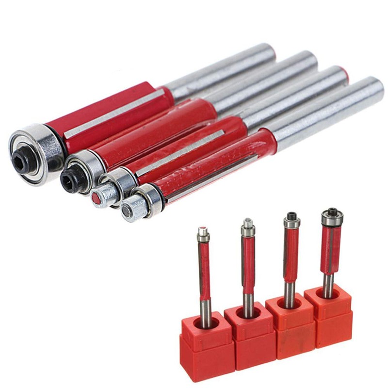 Gasea 4pcs 1/4" Shank Flush Trim Bits Set Top End