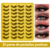 20 Pares De Pestañas Postizas 3d Mixtas Visón Hecho Mano