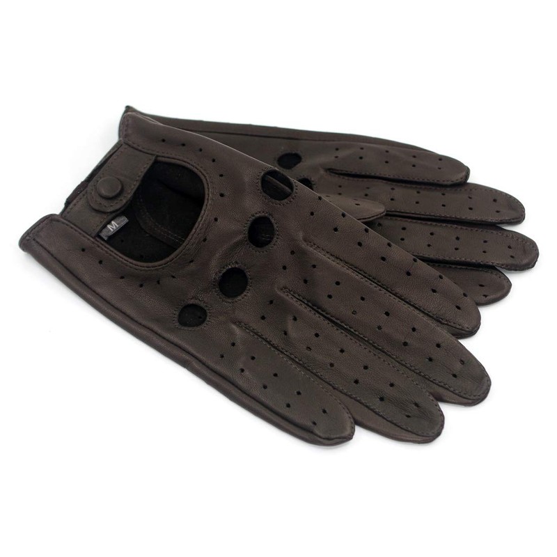Harssidanzar Women's Leather Gloves Unlined Upgrade, Brown, Size L, brown