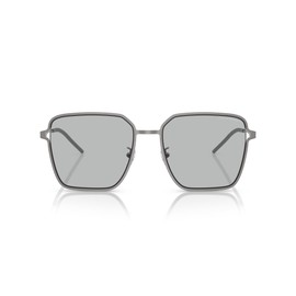Emporio Armani Women's EA2159D Square Sunglasses, Matte Gunmetal/Light Grey, 57 mm