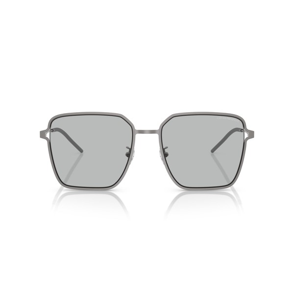 Emporio Armani Women's EA2159D Square Sunglasses, Matte Gunmetal/Light Grey, 57