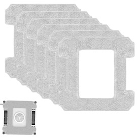 Pack of 6 Cleaning Cloths for Ecovacs Winbot W2 Omni / W2 / W1 Pro / W1 Window Cleaning Robots, Washable Microfibre Wipes