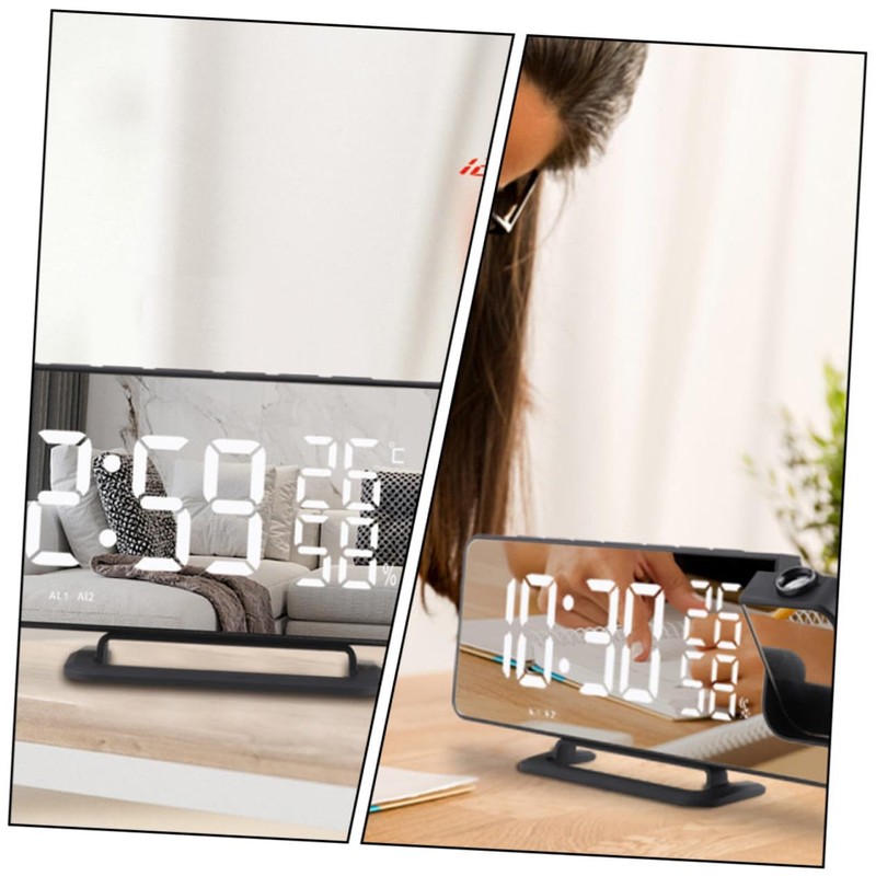 CIYODO Led Digital Alarm Clock Mirrored Projection Table Radio Multi-Function