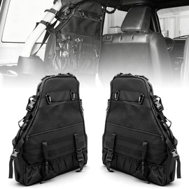 KMFCDAE Roll Bar Storage Bag for jeep Wrangler Multi-Pockets Saddle Bag Cargo Storage Tool Kit Organizer Universal Compatible with 1997-2023 Wrangler All Models 4 Door (Dont Fit for 2-Door)