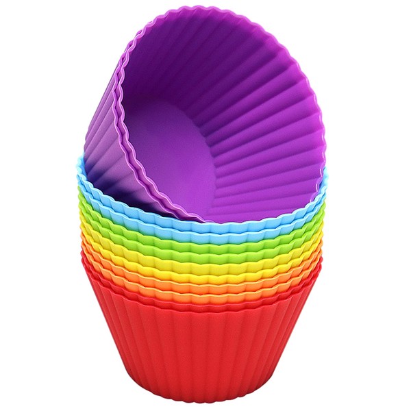 Pharamat Extra Large Silicone Cupcake Muffin Cups 12 Pack, 3.54