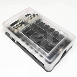 50 Caliber Racing Universal 12 Way 12V Standard LED Circuit Screw Fuse Block Kit - for Automotive & Marine (6V, 12V & 24V Systems) [5045B2G]