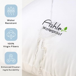 Outdoor Pillows 12 X 20 Pillow Inserts Pack of 2, Water-Resistant Decorative Premium Lumbar Pillow Stuffer Sham Waterproof Pillow for Sofa Couch, Porch Patio Living Room Bedroom Furniture