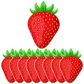 Wonmon 50 PCS Strawberry Cutouts for Bulletin Board Decorations, Strawberry Paper Cut-Outs for Classroom Bulletin Board Wall Decor Teacher Student Craft Fruit Theme Party Supplies, 6 inch