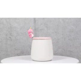 Ebros Gift White Whimsical Crowned Unicorn Rainbow Shooting Star Mug With Spoon And Lid